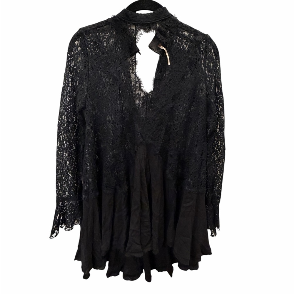 Free People Black Lace Keyhole Dress Size S
